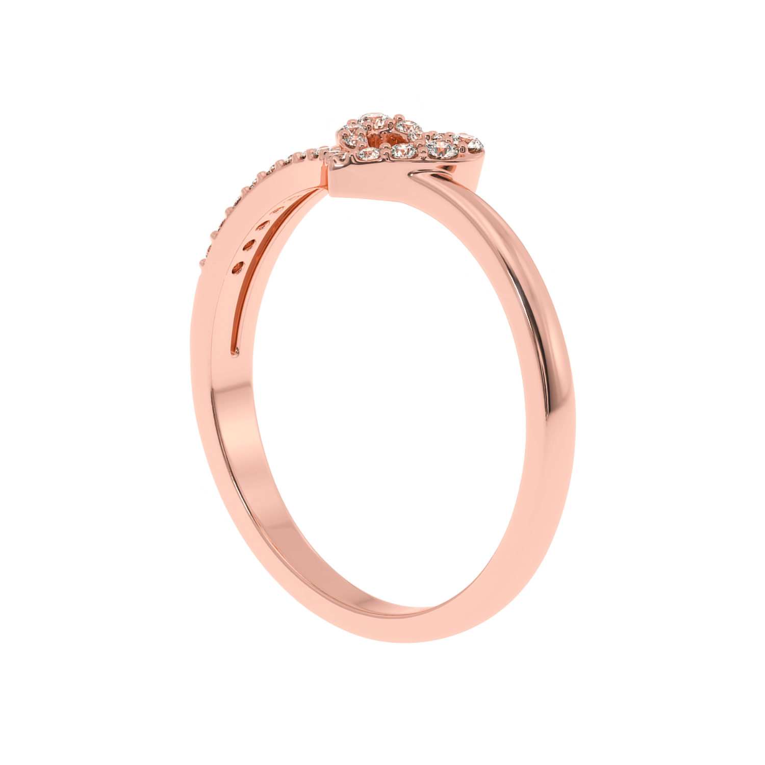 Solitairekart-0.15 CT Lab Grown Diamond Heart Outline Ring